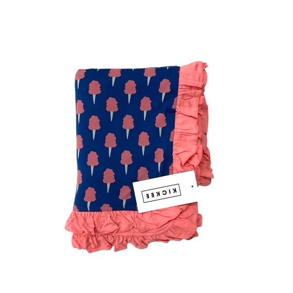 🆕 Kickee Pants Bamboo Cotton Candy Ruffle Toddler Blanket